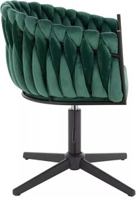 LuxuryForm DESIGN Stolička NORDEN VELUR na čiernom kríži - zelená