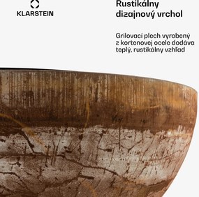 Blumfeldt Savage, ohnisko s grilom, Ø 60,5 cm, oceľ, ochranný kryt, hrdzavá