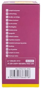 Aigostar - LED vonkajší vianočný reťazec 120xLED/6W/230V/8 funkcií 3x0,6m IP44 teplá bielaDO