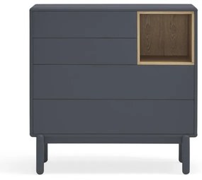 Tmavosivá nízka komoda 90x90 cm Corvo - Teulat