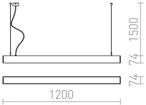 RED - Design Rendl - R12721 - LED Luster na lanku PESANTE LED/40W/230V čierna