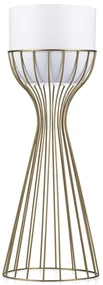 KOVOVÝ KVETINÁČ SO STOJANOM GLAM 56X20 CM BIELA/ZLATÁ