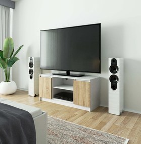 TV stolík Darian  (biela + dub sonoma). Vlastná spoľahlivá doprava až k Vám domov. 1069521