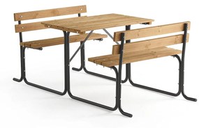 Záhradný stôl s lavičkou PARK PINE, 1000 mm, hnedá
