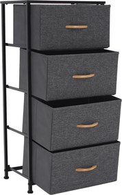 Komoda s látkovými zásuvkami PALMERA, čierna