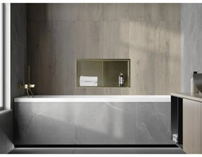 Mexen X-Wall-R, polička na zapustenie na obklad s golierom 60 x 30 cm, zlatá lesklá, 1950603010S