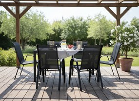 Noela Záhradný jedálenský set Viking L + 6x kovová stolička Ramada