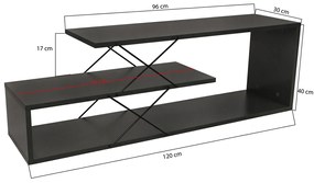 Televízny stolík Zigzag Anthracite