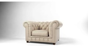 Krémové zamatové kreslo Cambridge - Ropez