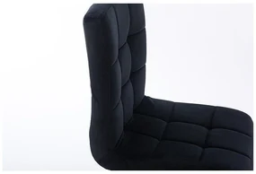 LuxuryForm DESIGN Stolička TOLEDO VELUR na zlatom tanieri - čierna