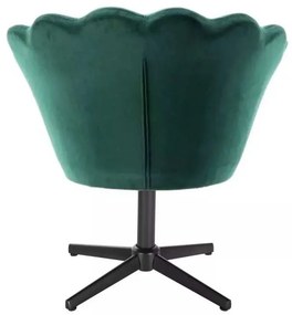 LuxuryForm DESIGN Kreslo FREY VELUR na čiernom kríži - zelené