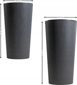 Sada 2 ks květináčů URBANIKA ECO antracitová