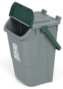 Mobil Plastic Plastový odpadkový kôš na triedenie odpadu ECOLOGY II, sivá/zelená