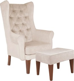 Kreslo Ušiak Chesterfield s taburetom 1-3 dny