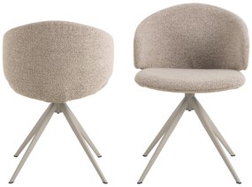 NELA Béžové Latte (látka Monza 90)/béžové nohy – MODERNÁ OTOČNÁ ČALÚNENÁ STOLIČKA DO OBÝVAČKY/JEDÁLNE/KANCELÁRIE LOFT