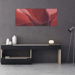 Obraz - Červená abstraktná kvetina N⁰2 (120x50 cm)