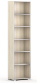 Knižnica SILVER LINE, 1 stĺpec, 2230 x 600 x 400 mm, dub prírodný