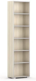 Knižnica SILVER LINE, 1 stĺpec, 2230 x 600 x 400 mm, dub prírodný