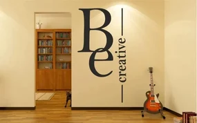 Nálepka na stenu nápis BE CREATIVE 50 x 100 cm