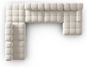 Béžová zamatová modulárna rohová pohovka (ľavý roh/do tvaru "U") Bellis – Micadoni