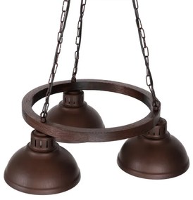 Luster na reťazi HAKON ROUND 3xE27/60W/230V tmavá