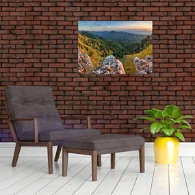 Sklenený obraz - Horská krajina (70x50 cm)