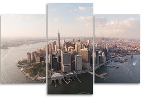 Obraz na plátně třídílný New York Manhattan Spojené státy americké - 90x60 cm