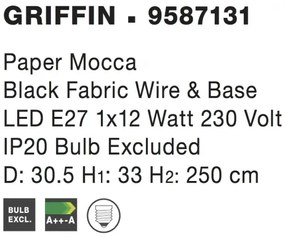 Rustikálny luster Griffin 30 hnedá