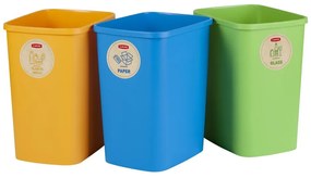 Súprava 3 odpadkových košov na triedený odpad Curver ECO, 25 l