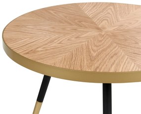 Konferenčný stolík svetlé drevo/zlatá RAMONA Beliani
