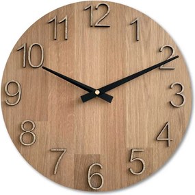 Nástenné hodiny drevené s vyrezávanými číslicami I SENTOP FB-MAS016-OSMO-3041-heads-black
