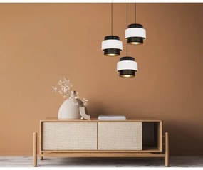 Luster na lanku NESS 3xE27/60W/230V pr. 45 cm čierna/biela