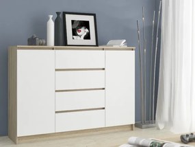 Komoda K140 2D 4SZ CLP dub sonoma / biela