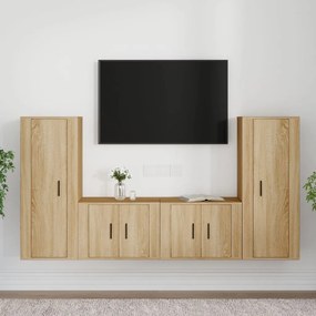 4-dielna súprava TV skriniek dub sonoma spracované drevo 3188769
