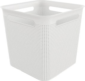 Rotho Úložný box s vekom a s madlami BRISEN 18l, 29x29x29cm, biely