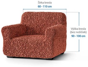 Bielastické poťahy FUCO biobavlna tehlové kreslo (š. 60 - 110 cm)