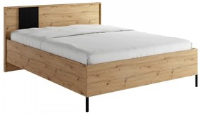 Posteľ Zulek 160, Farby: dub artisan / dub artisan + čierna
