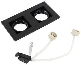 Moderné inteligentné zapustené bodové svietidlo čierne vrátane 2 Wifi GU10 - Qure