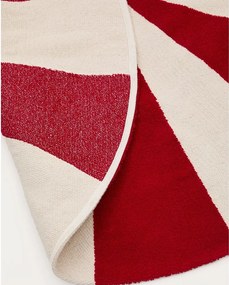 Červený/biely detský koberec s prímesou bavlny ø100 cm Wirla – Kave Home