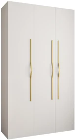 Šatníková skriňa 140 cm Carmela 40-2 (biela + zlatá). Akcia -20%. Vlastná spoľahlivá doprava až k Vám domov. 1126562