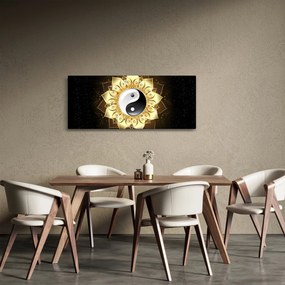 Obraz - Zlatý Yin-Yang (120x50 cm)