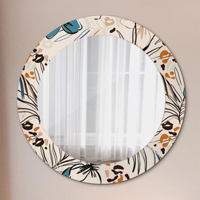 Okrúhle ozdobné zrkadlo Kvety so vzorom džungle fi 60 cm
