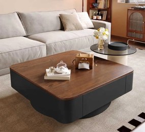 LuxuryForm DESIGN Konferenčný stolík MODENA 80 × 80 cm – hnedý, čierny (set)