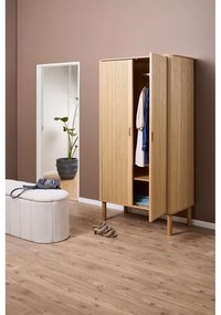 Šatníková skriňa v dekore duba v prírodnej farbe 100x200x55 cm Langley – Actona