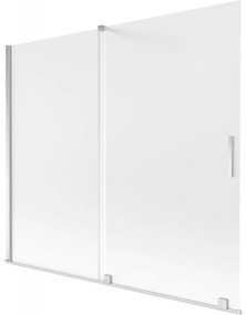 Mexen Velar, 2-krídlová posuvná vaňová zástena 180 x 150 cm, 8mm sklo námraza, chrómová, 896-180-000-31-01