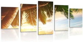 5-dielny obraz východ slnka na karibskej pláži Varianta: 100x50