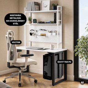 Držiak na počítač pod stôl, nastaviteľný, kovový, čierny: PC HOLDER