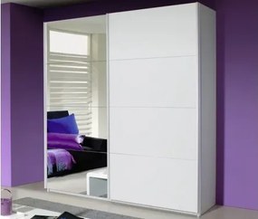 Šatníková skriňa Quadra, 181 cm, biela/zrkadlo%