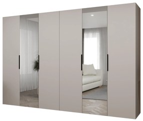 Šatníková skriňa 300 cm Mirabella 2 (kašmír + čierna). Akcia -20%. Vlastná spoľahlivá doprava až k Vám domov. 1126443