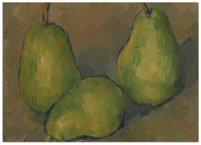 Sklenený obraz - Paul Cézanne, Three Pears, reprodukcia (70x50 cm)